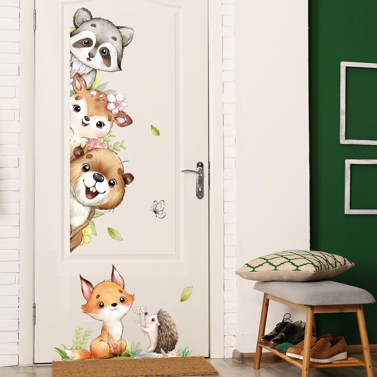 Watercolor Jungle Animal Wall Decals for Baby Nursery