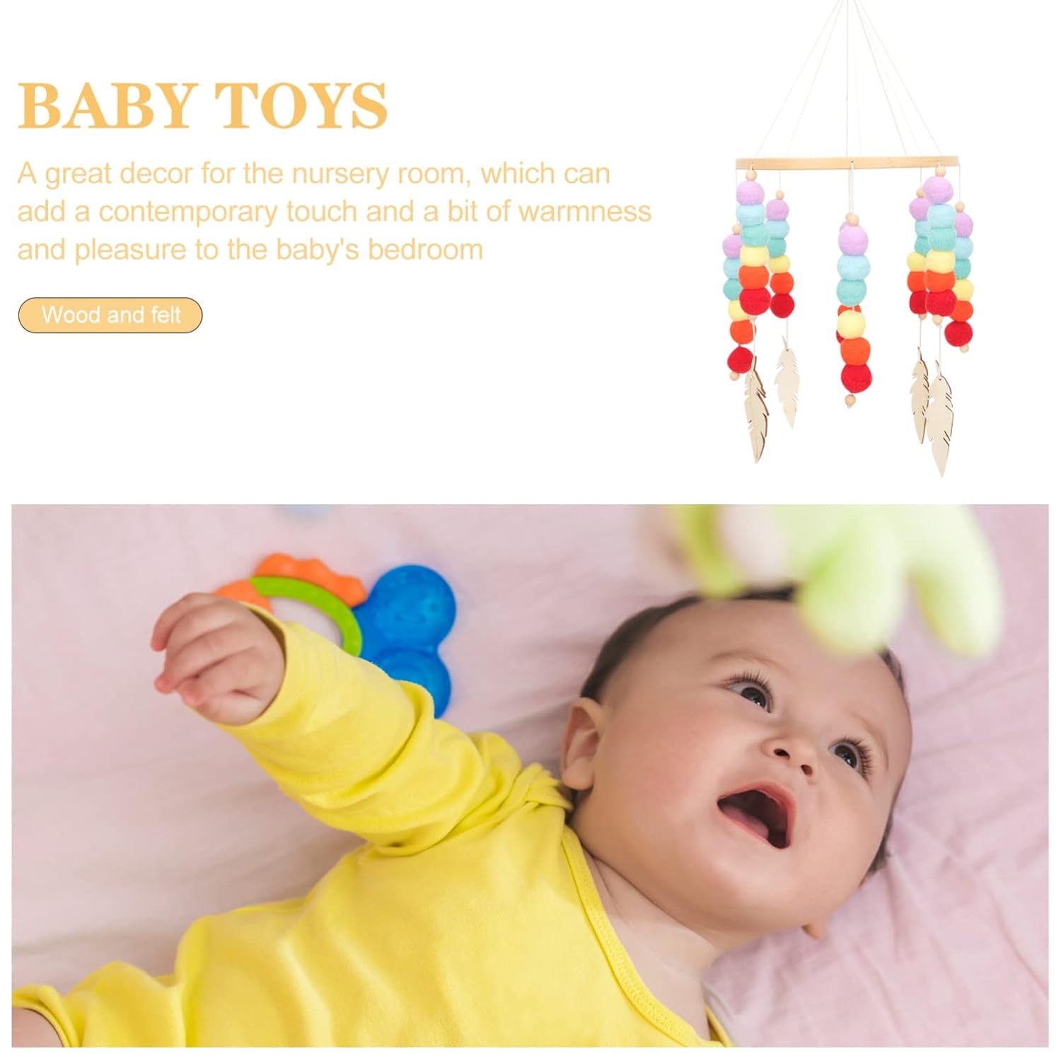 Felt Wind Chime Adorable Decorative Hanging Pendant for Home and Room Decor