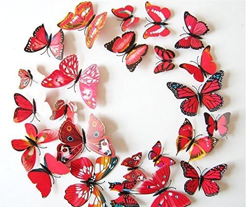 72 Pcs 6 Packs 3D Butterfly Wall Decals DIY Decorations