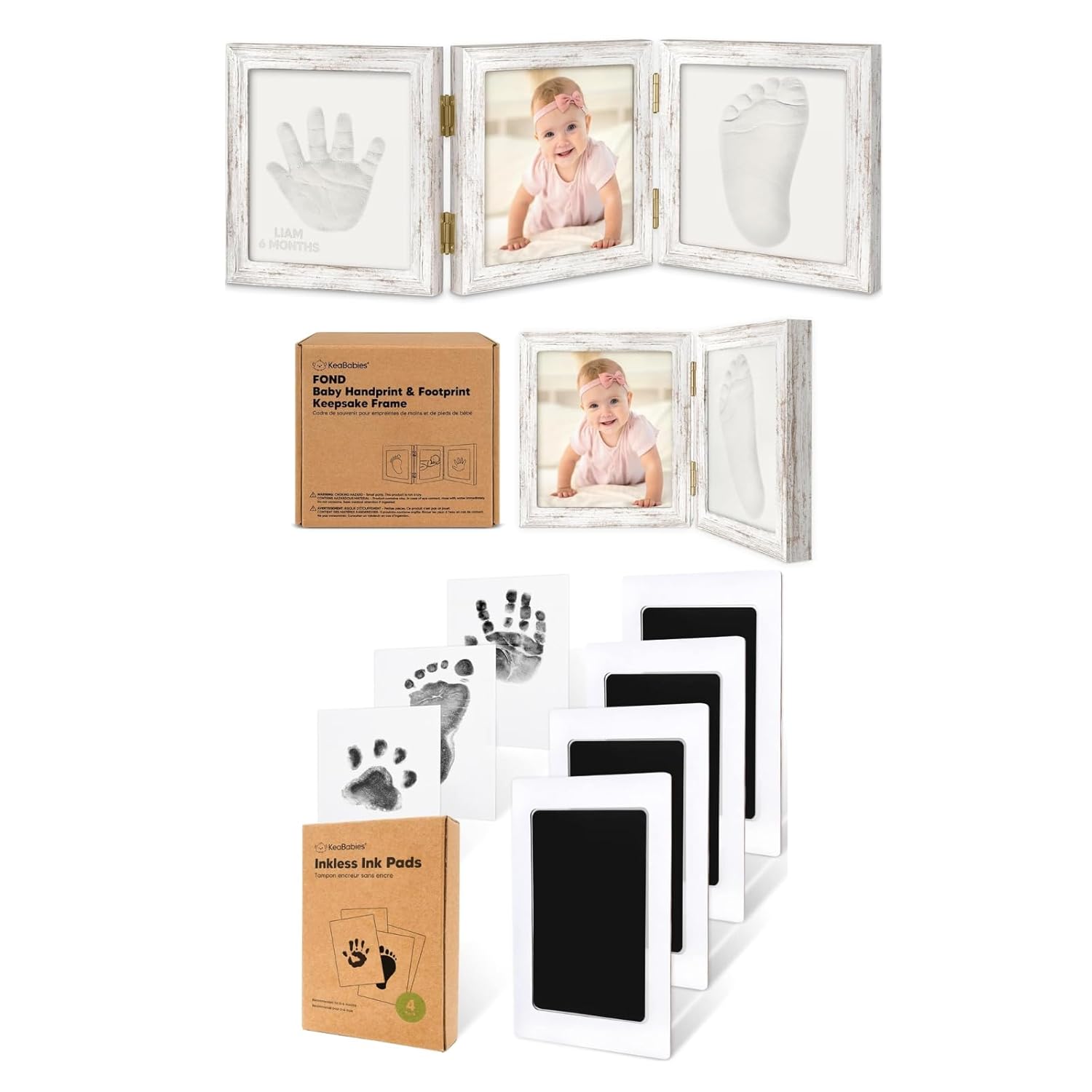 KeaBabies Baby Shower Gift - Hand Footprint Kit for Boys Girls