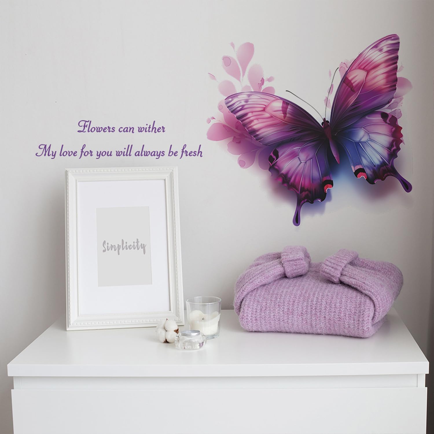 Purple Butterfly Wall Stickers Removable Vinyl Decals