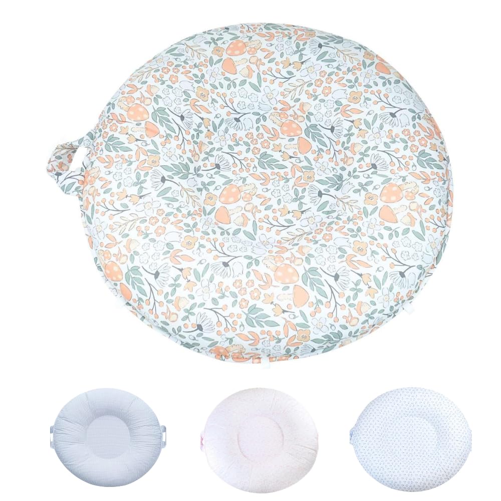 Pello Multi-use Luxe Toddler Floor Pillow Play Mat Lounger White Floral