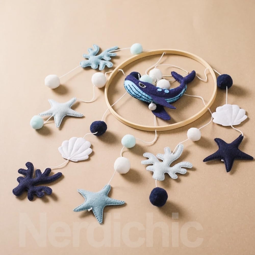 Whale Crib Mobile for Baby Nursery Decor