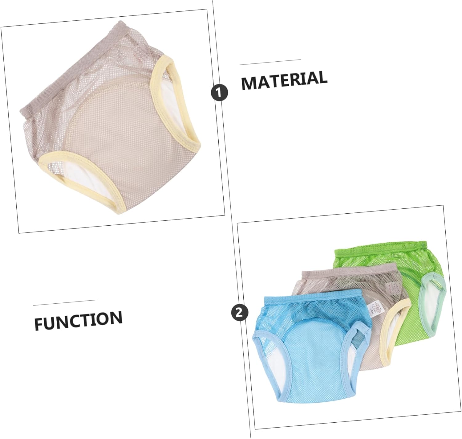 Newborn Nappy Toddler Potty Pants 3pcs Breathable Cotton Training Underwear
