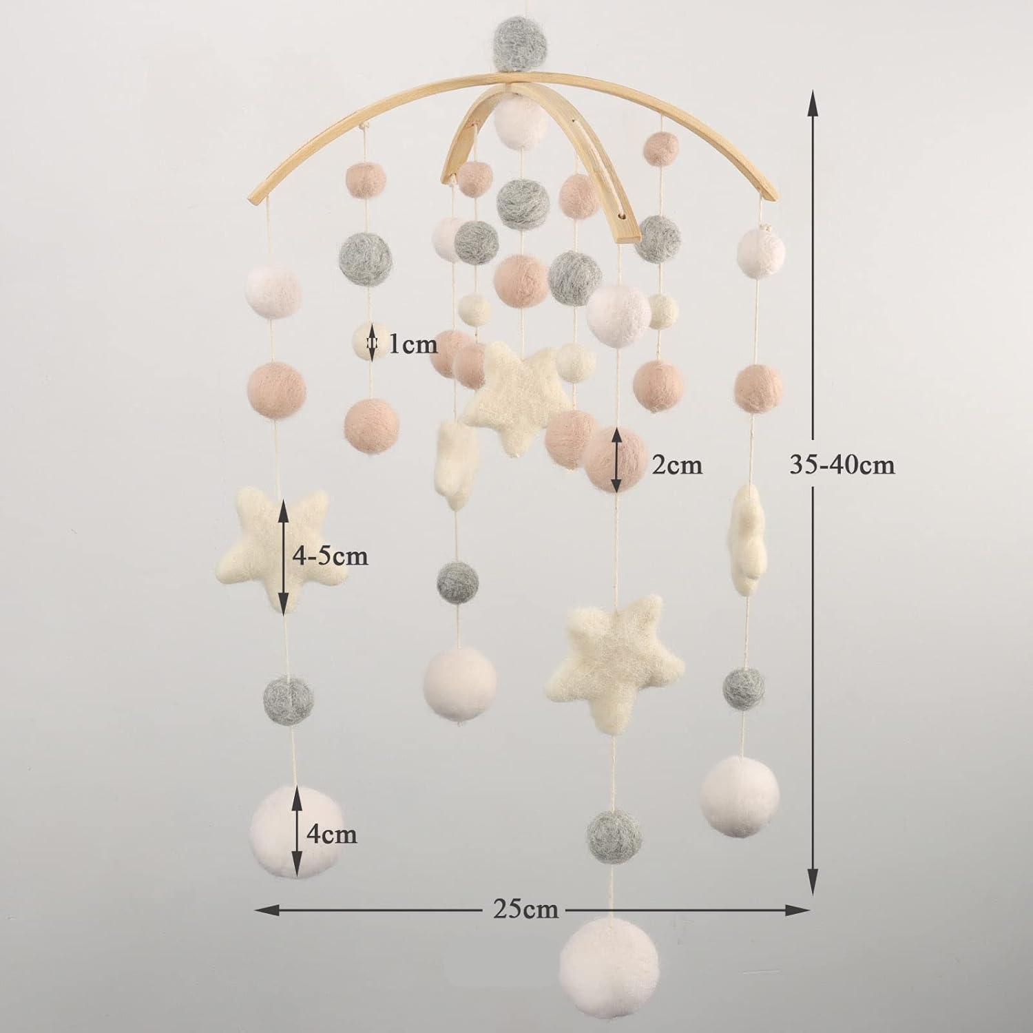 Boho Baby Mobile - Gender Neutral - Felt Ball Decor