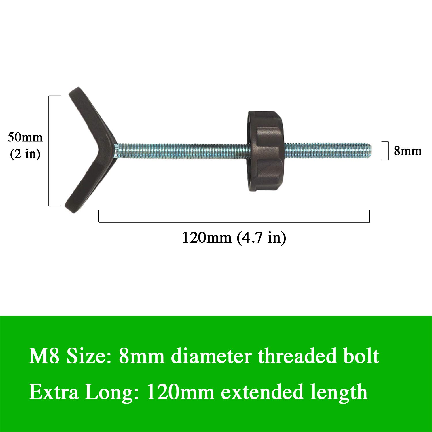 Extra Long M8 Stair Banister Adapter Y-Spindle Rods 2 Pack for Baby Gates