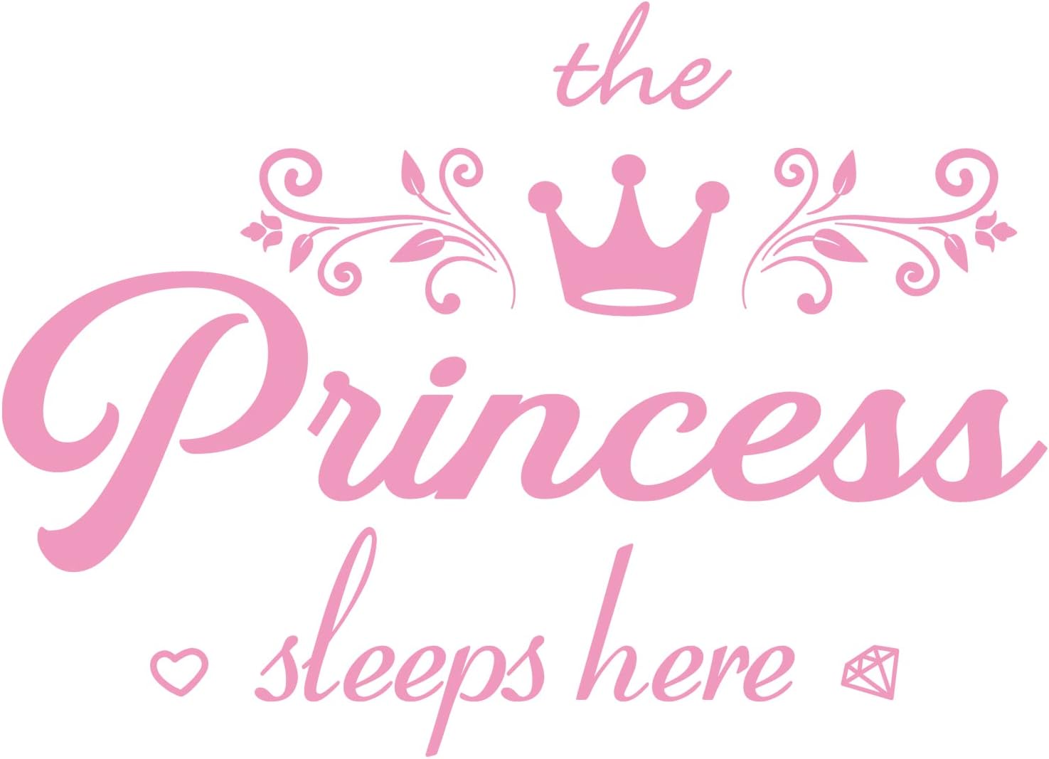Crown Diamond Princess Sleep Here Wall Decal Sticker