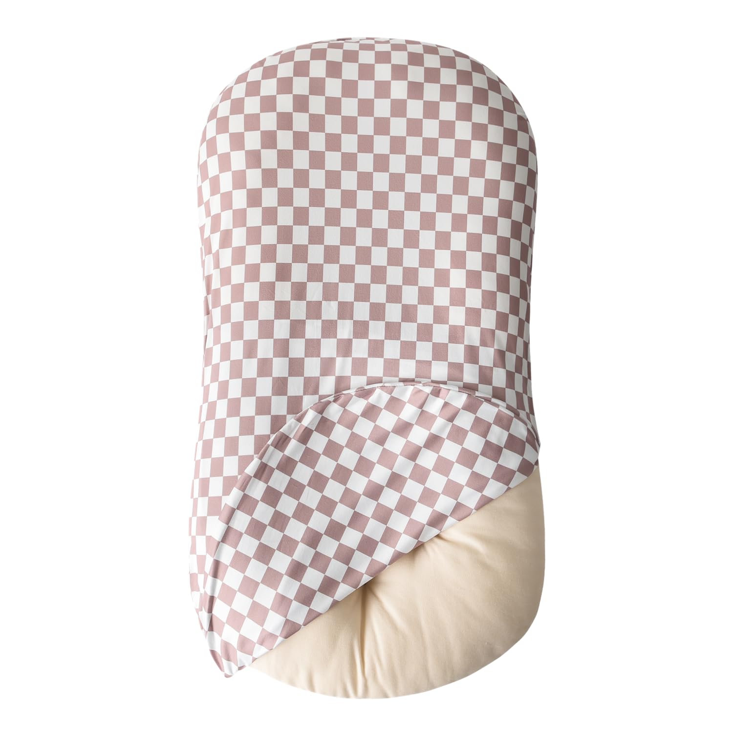 Little Jump Cotton Baby Lounger Covers 2 Pack Coffee Checkered