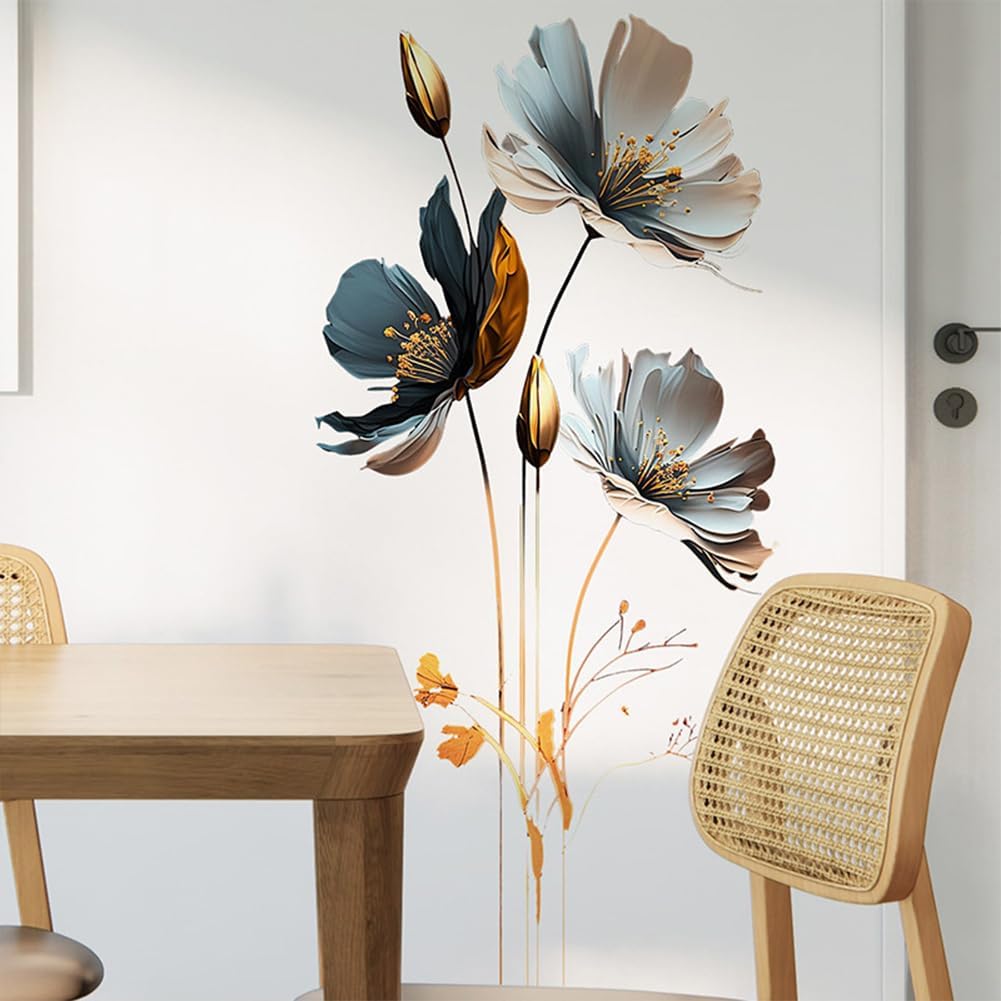 Spring Wall Decals with Flowers and Butterfly Design