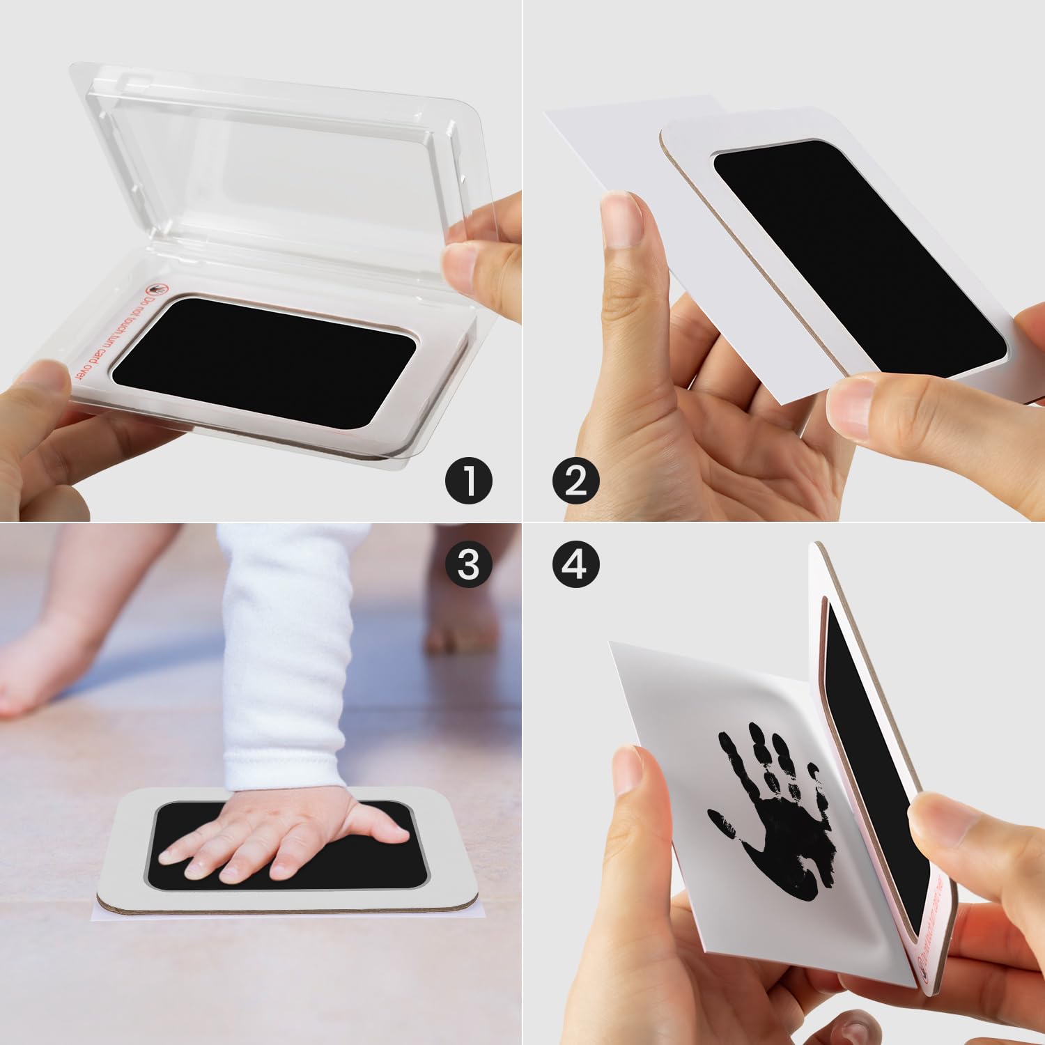 Inkless Baby Handprint Footprint Pad Black