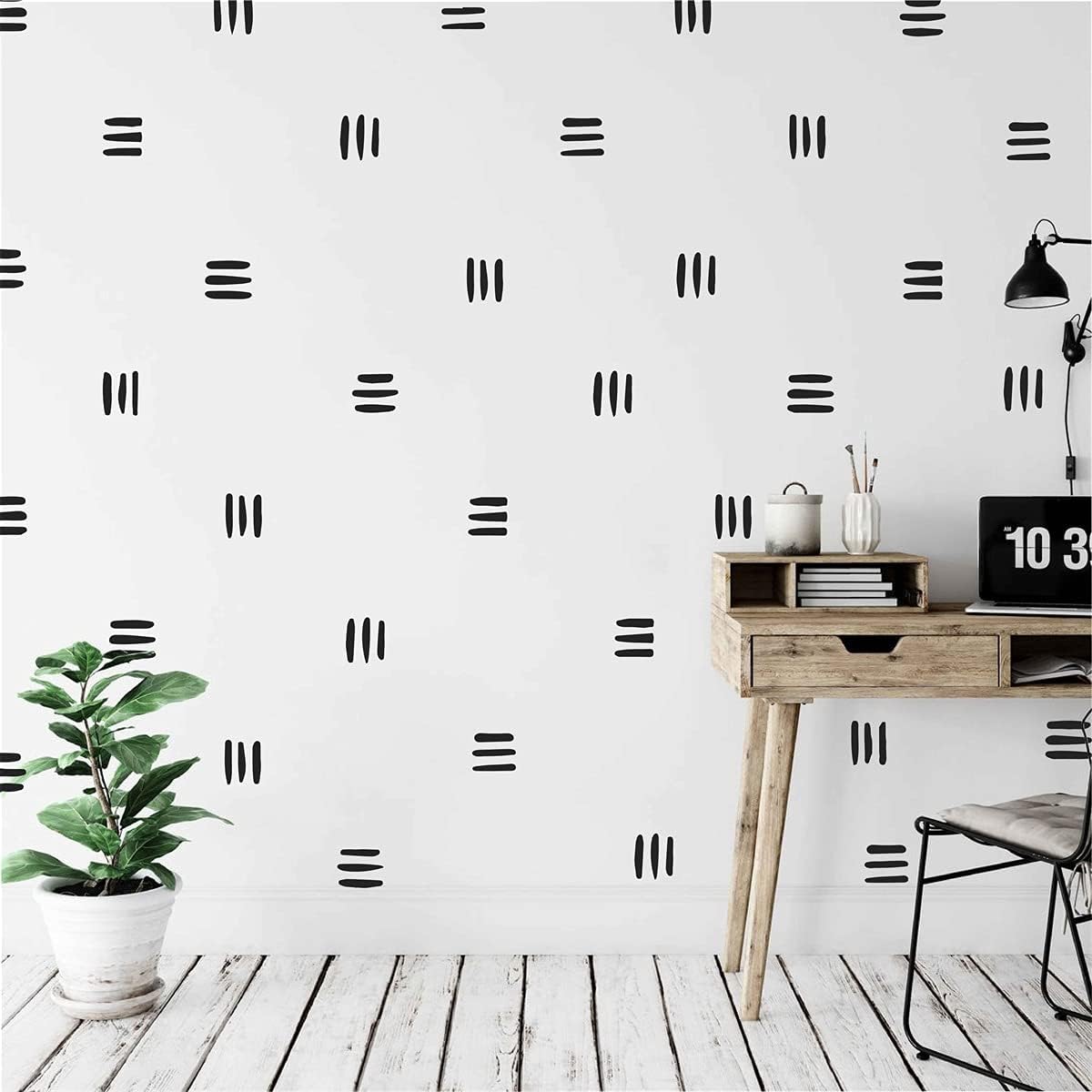 120pcs Black Modern Line Wall Stickers Boho Style