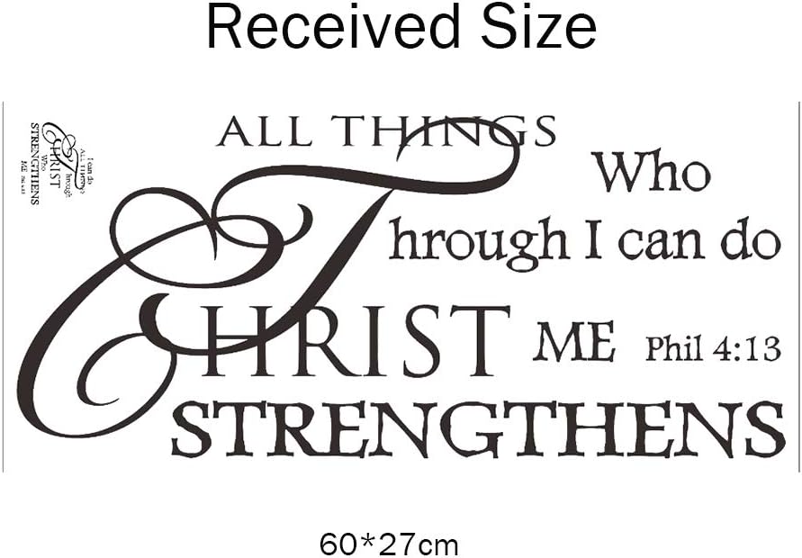 Bible Verses Wall Decor I Can Do All Things Christ Quote Sticker