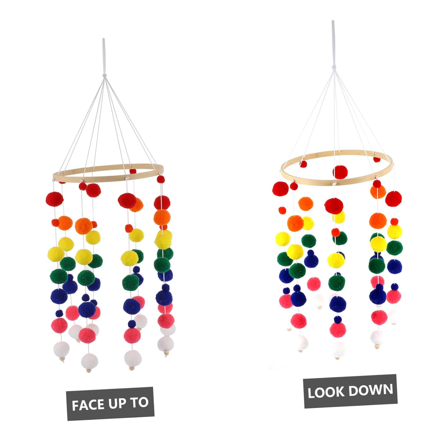 Fuzzy Bed Bell Mobile for Baby Room and Nursery Decor