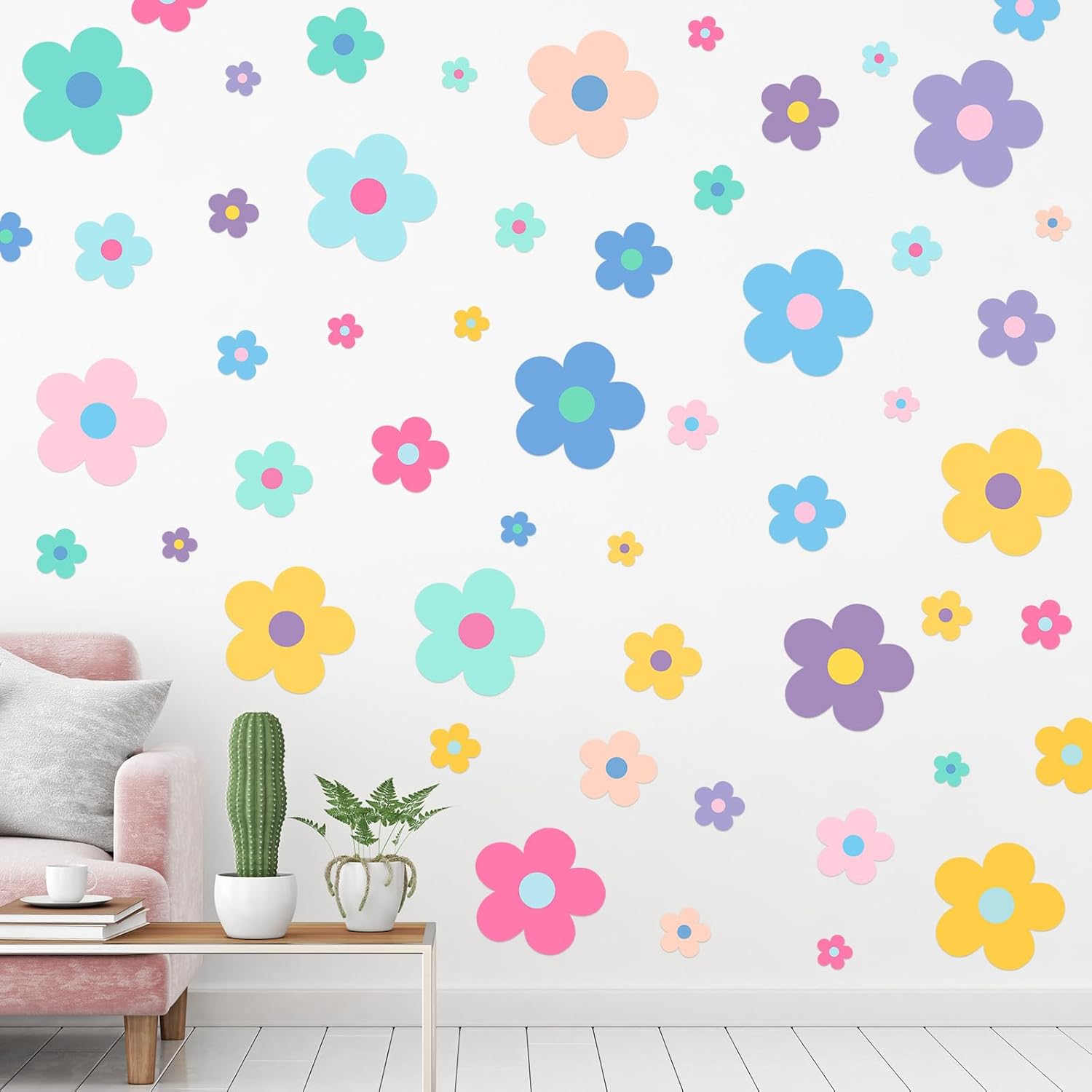 TaoBary 288 Pcs Y2k Cute Flowers Wall Decal