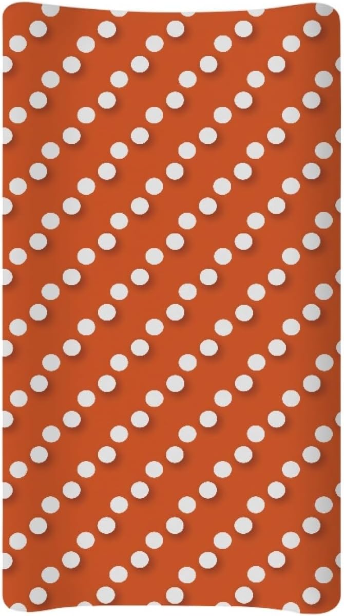 SCRAWLGOD Vintage Polka Dot Changing Pad Cover 32x16in Orange