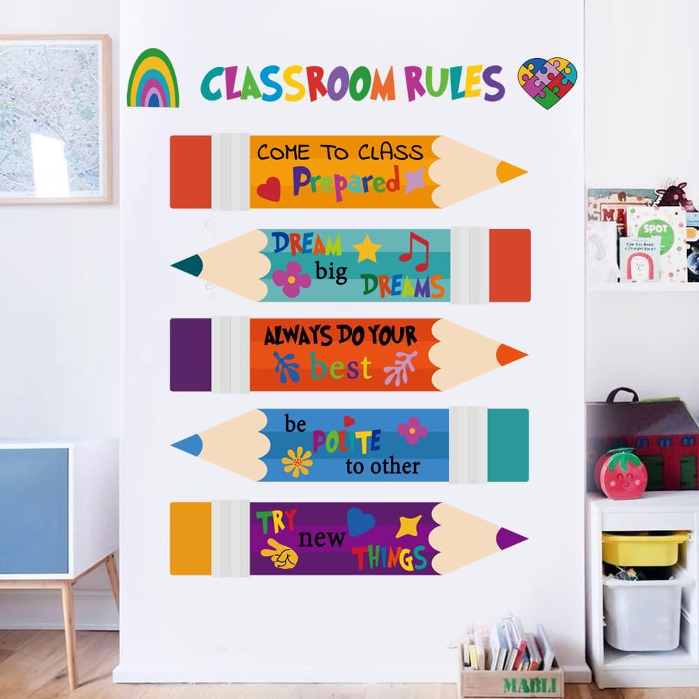 Colorful Inspirational Wall Stickers for Classroom and Kids Room Decor