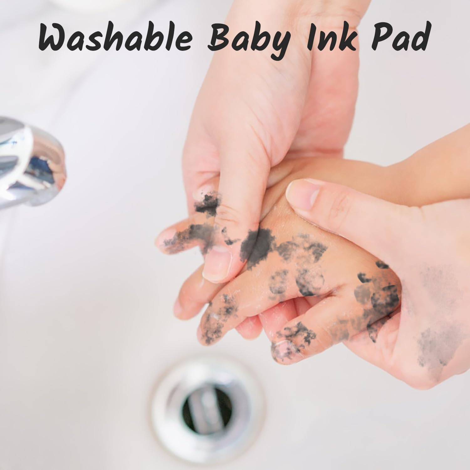 Inkless Baby Handprint Footprint Pad Black