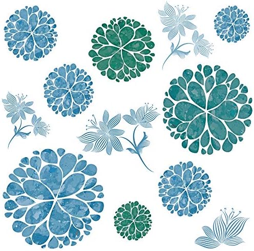 3D DIY Blue Flowers Wall Decals Stickers for Kids Room