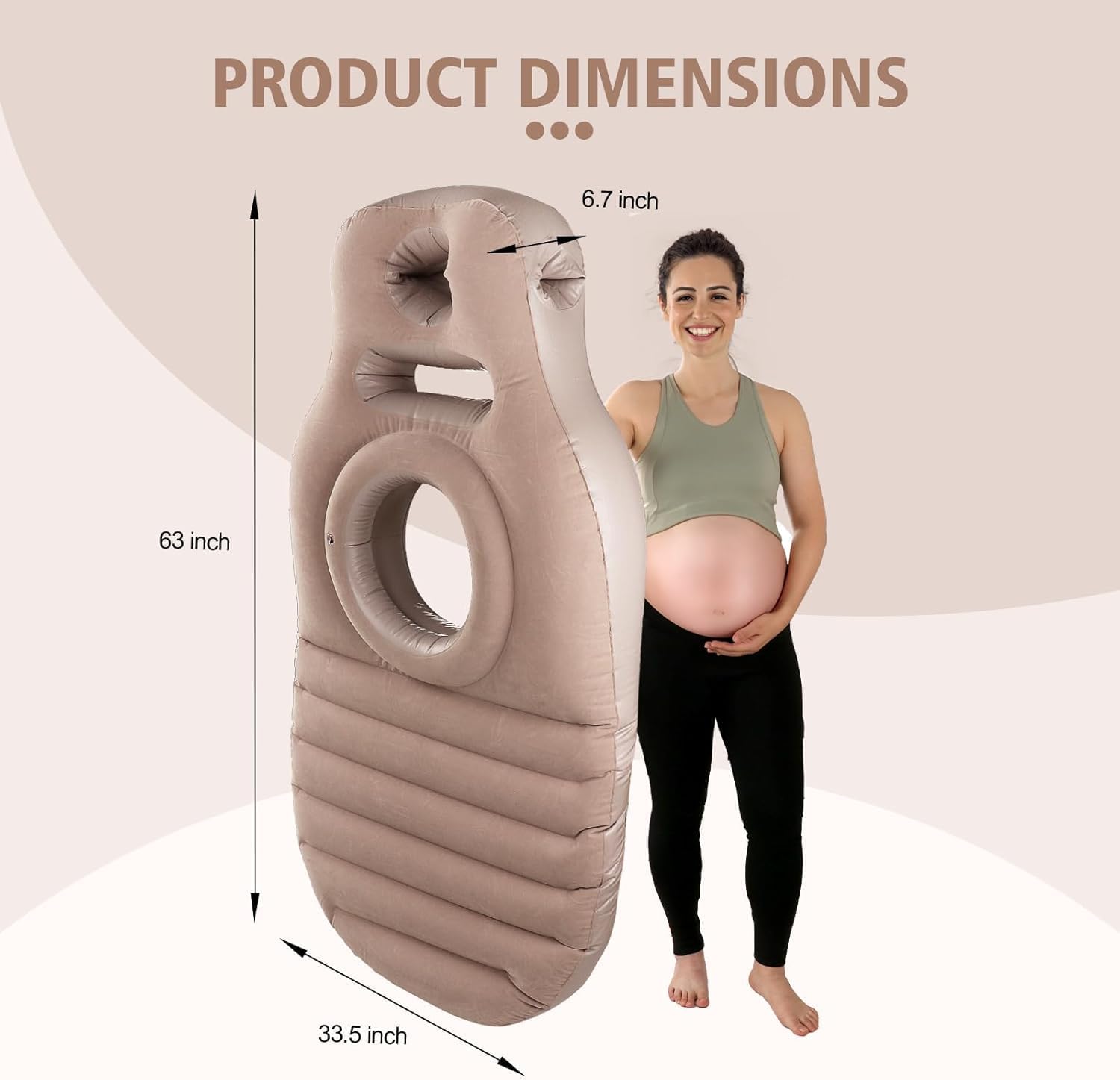 Inflatable Maternity Cushion with Detachable Support Grey