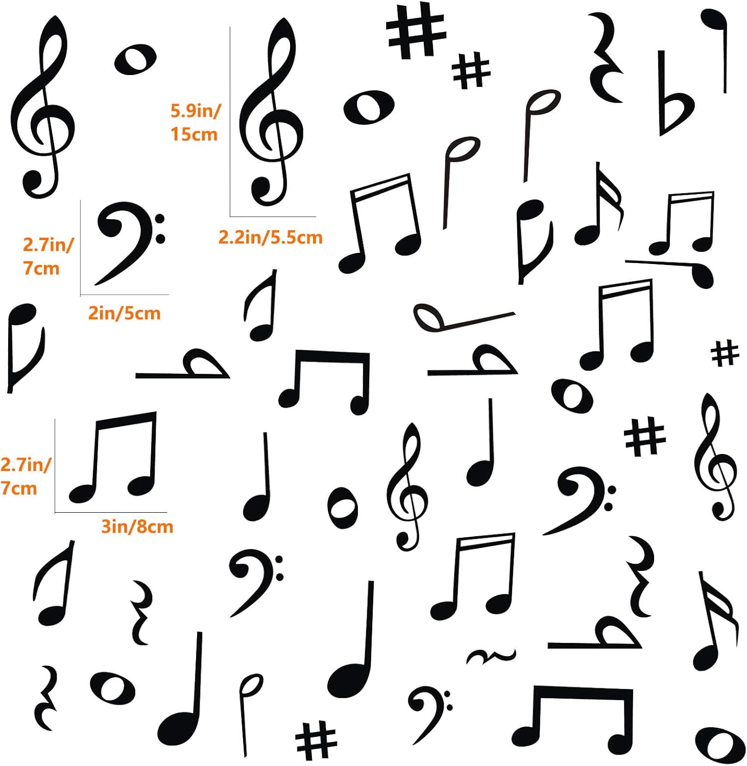 Musical Note Wall Decals for Classroom and Home Decor