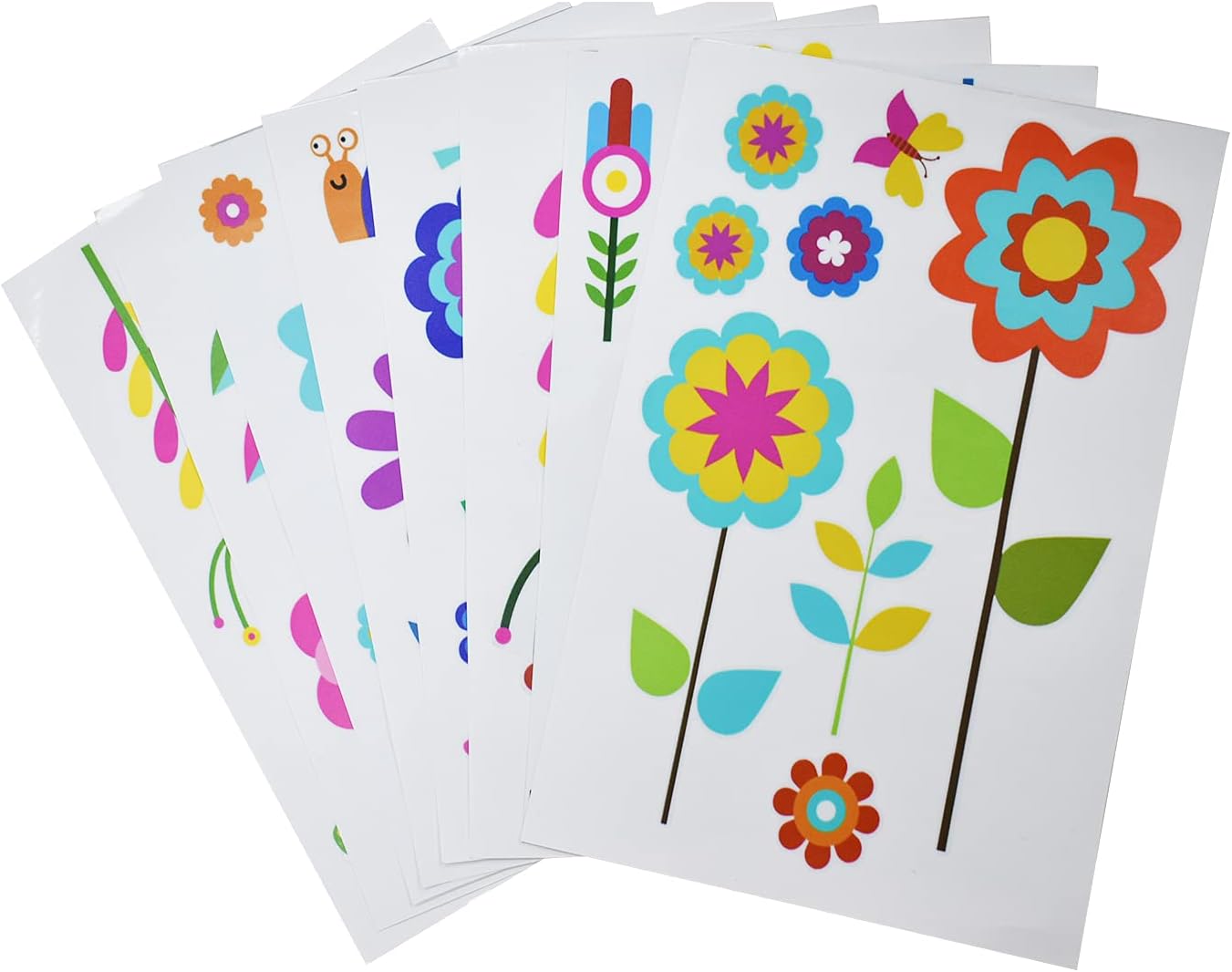 Maydahui 56 PCS Garden Flower Wall Sticker Set
