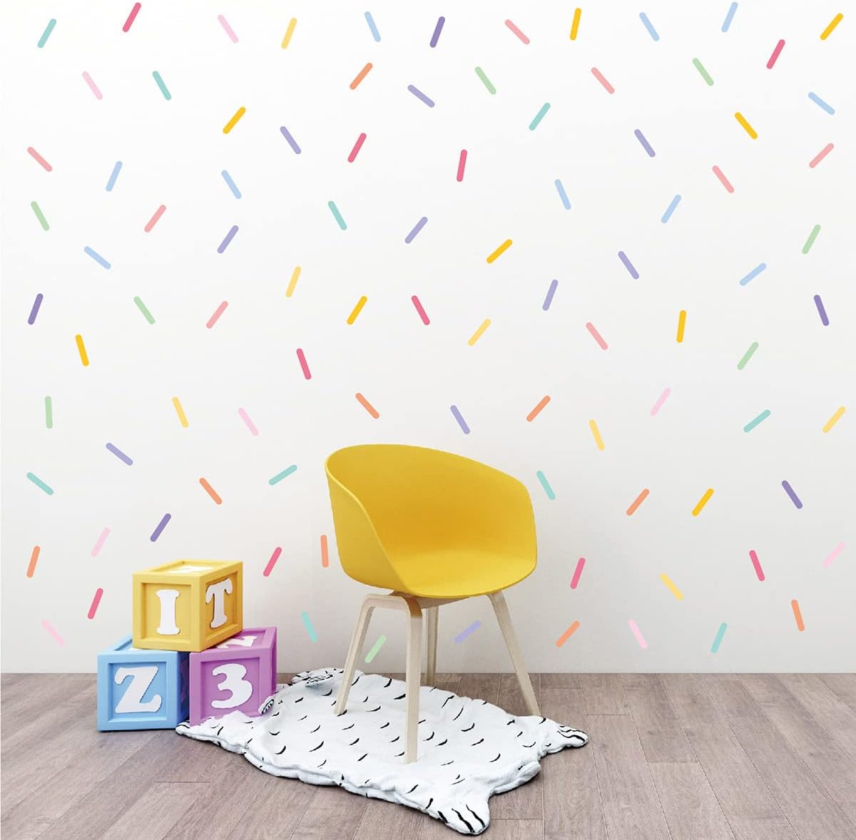 Confetti Strip Wall Decals for Kids Room Decor