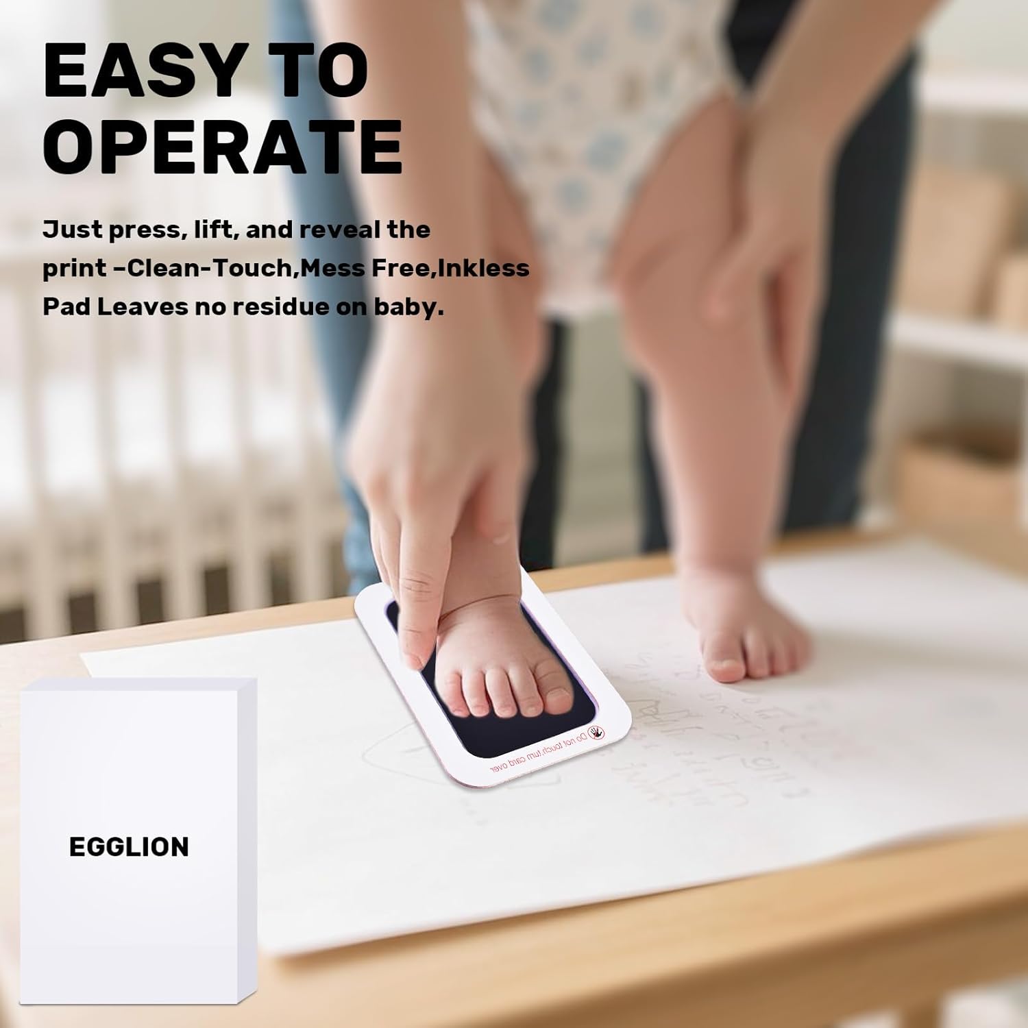 EGGLION 2-Pack Inkless Baby Pet Footprint Kit