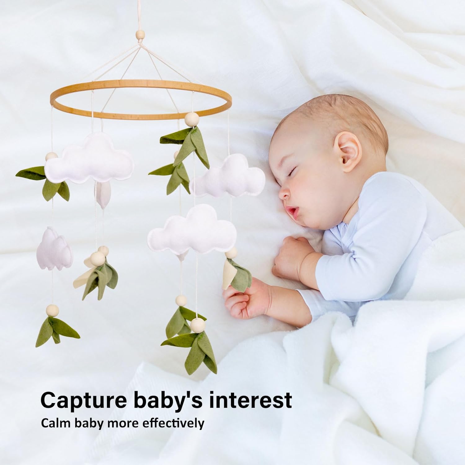 Green Leaf Crib Mobile for Baby Boys Girls