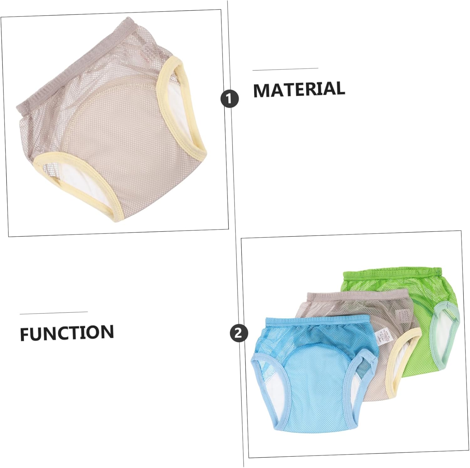 ANDRESLAD Potty Training Underwear 3pcs Toddler Potty Pants for Baby Boys Breathable Cotton Training Pants