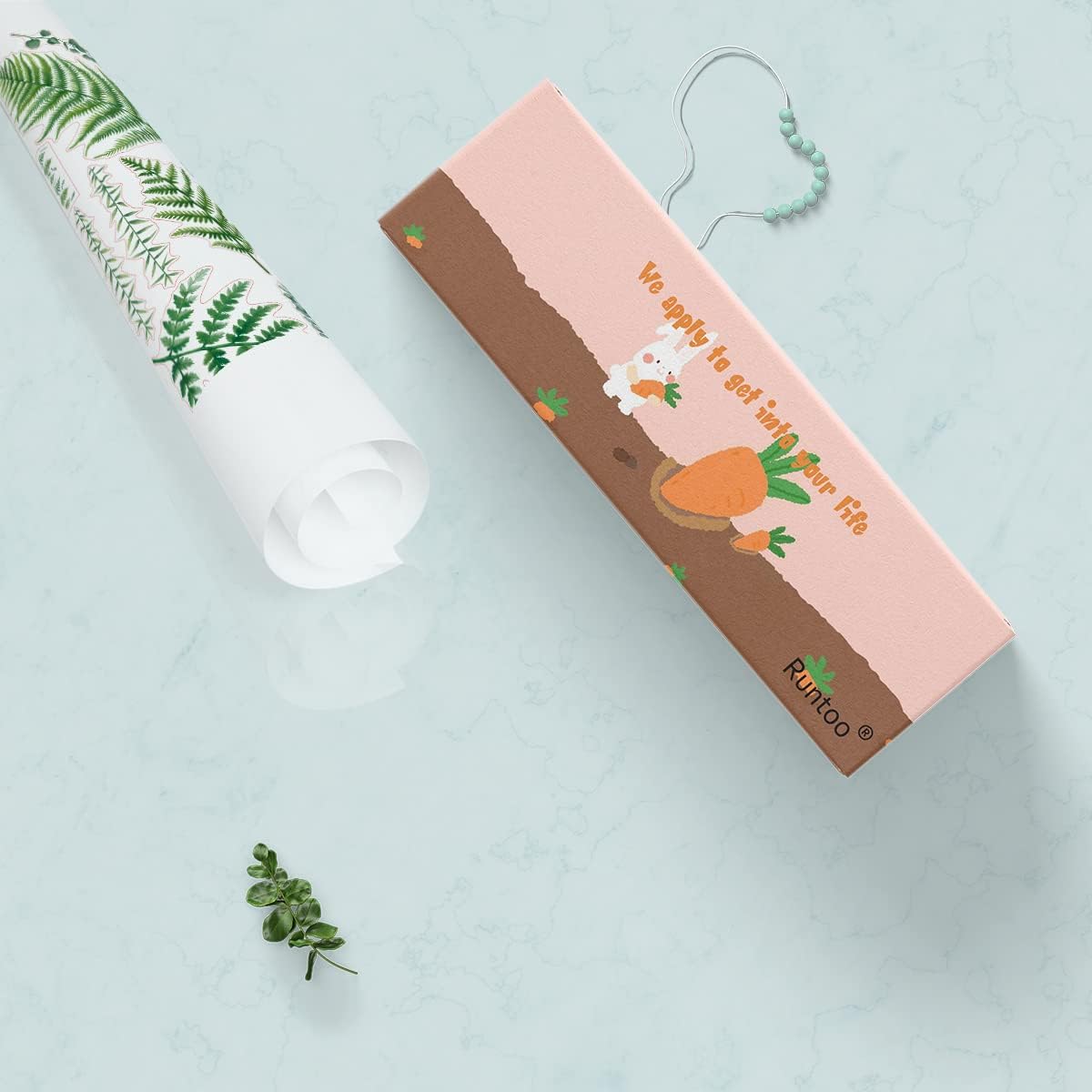 Runtoo Large Fern Leaves Wall Art Stickers Green Plant Wall Decal Living Room Bedroom Nursery Decor