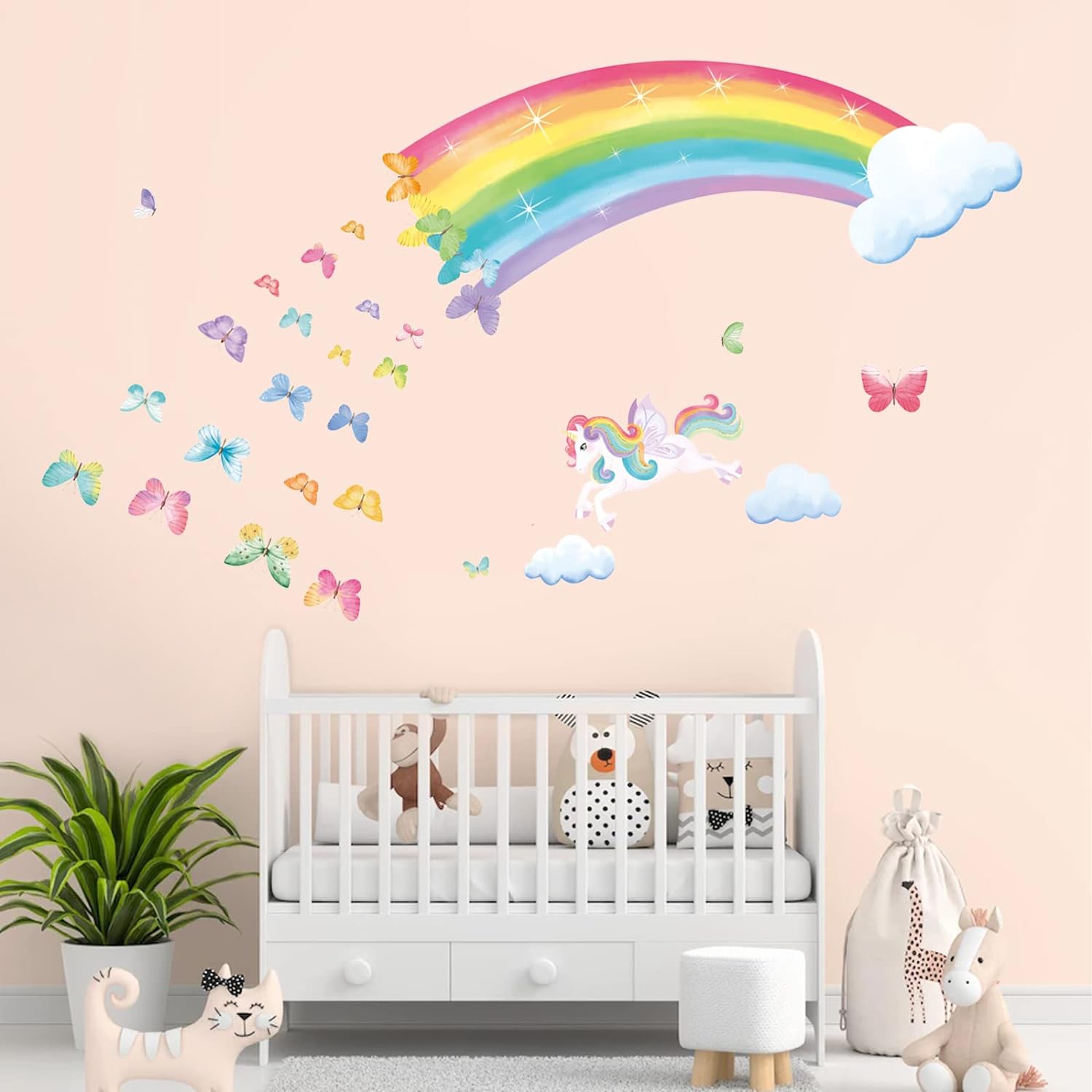 decalmile Rainbow Wall Decals for Girls Bedroom