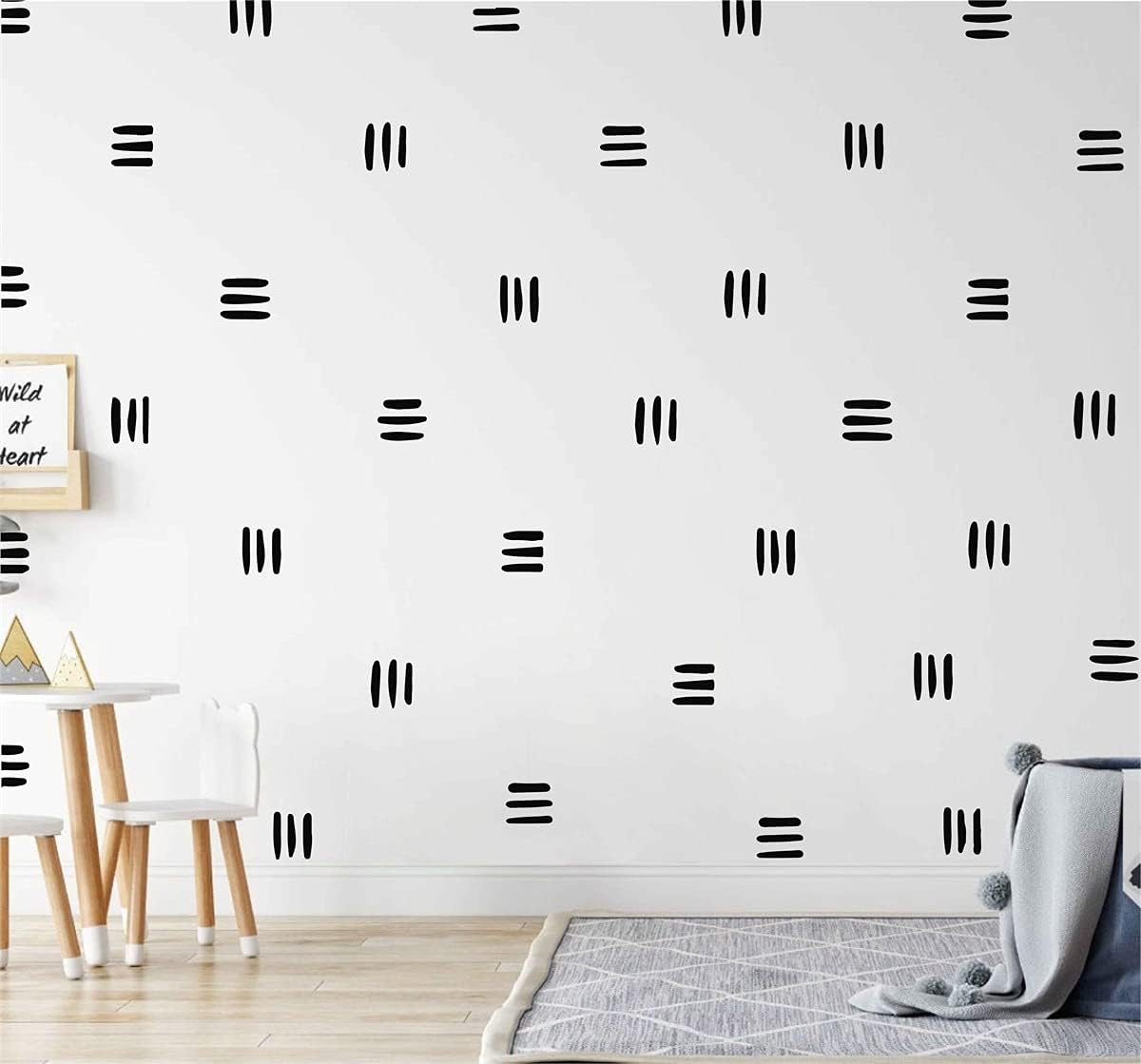 120pcs Black Modern Line Wall Stickers Boho Style