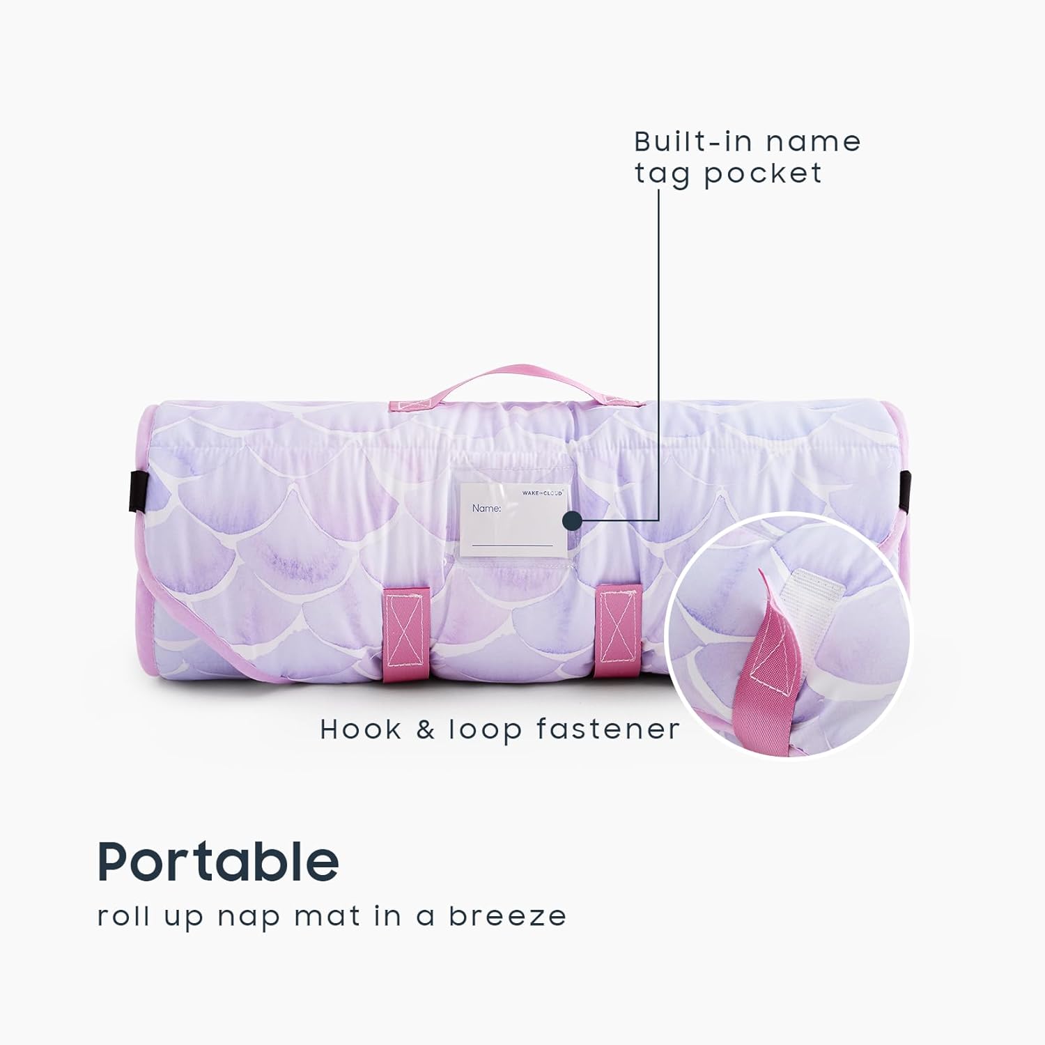 Wake In Cloud Cot Nap Mat with Pillow and Blanket for Toddlers