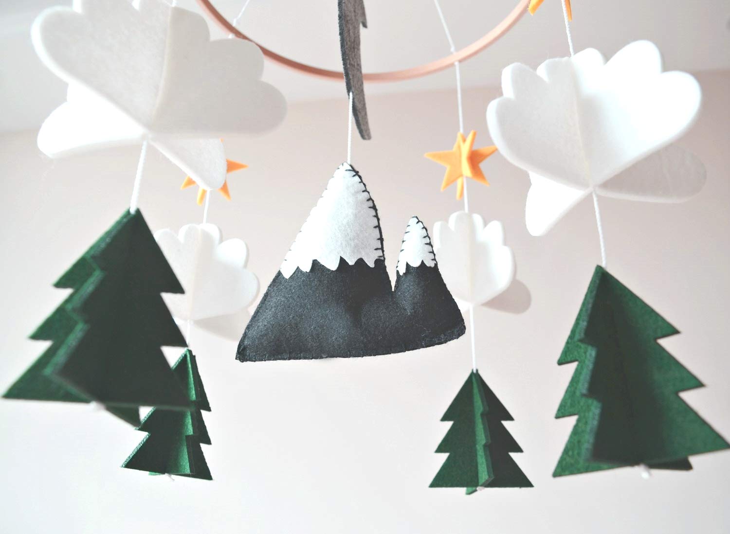 Baby Crib Mobile Starry Woodland Decor for Nursery