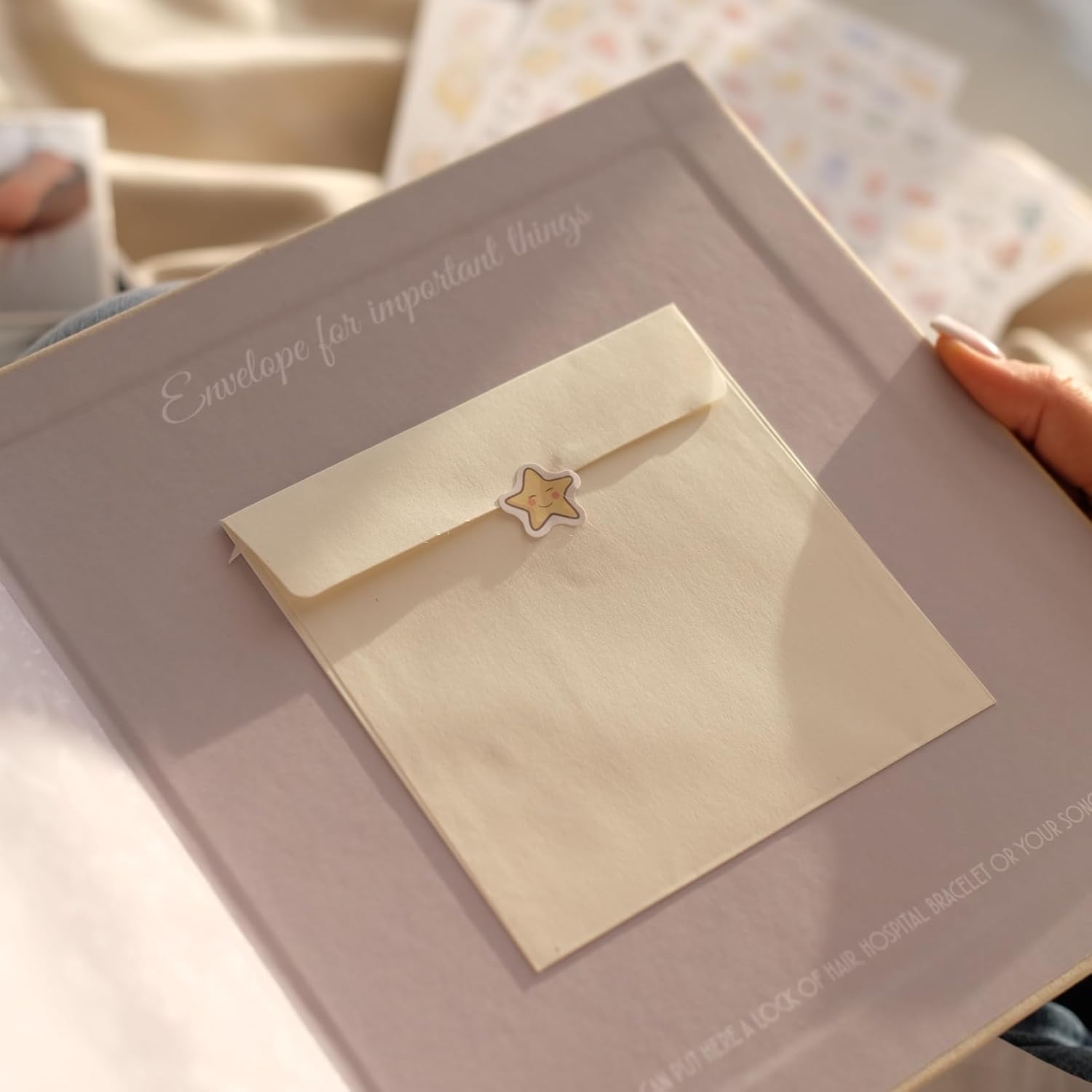 Baby Memory Book for New Parents - Keepsake Scrapbook with Stickers and Photo Album