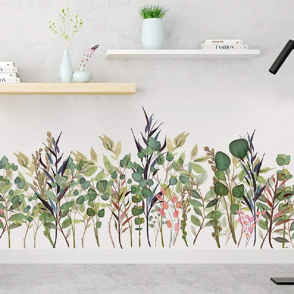 Amaonm Removable Green Plants Wall Decal Decor