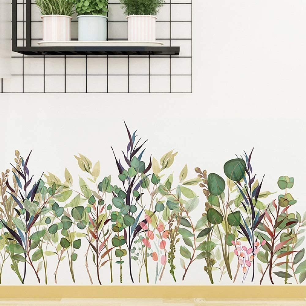 Amaonm Removable Green Plants Wall Decal Decor