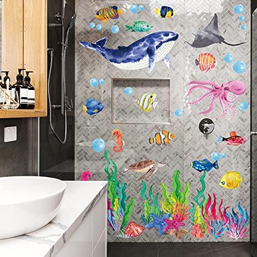 114 Piece Ocean Fish Wall Decals - Under The Sea Decor