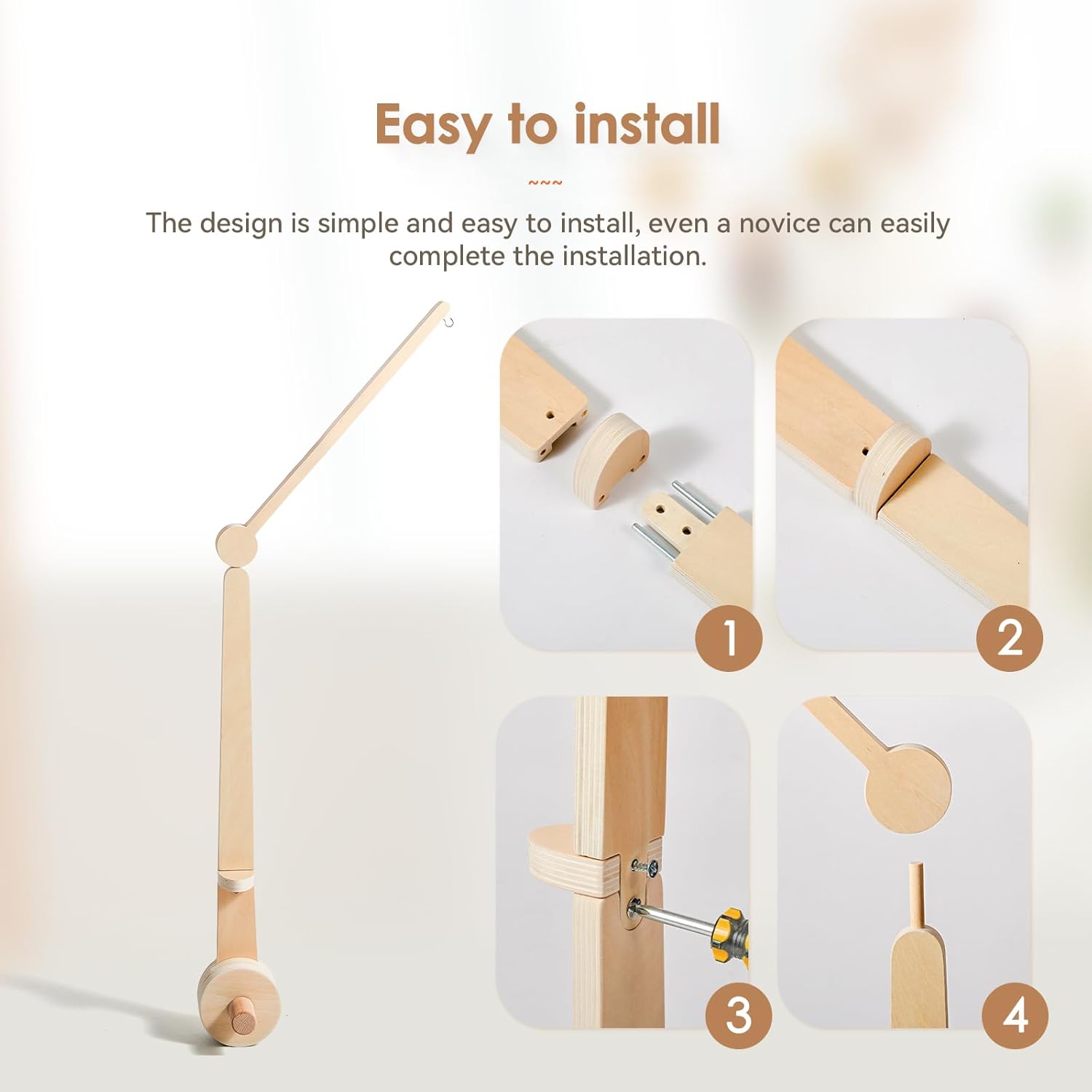 HI BABY MONMENT Crib Mobile Arm with 2 Height Settings