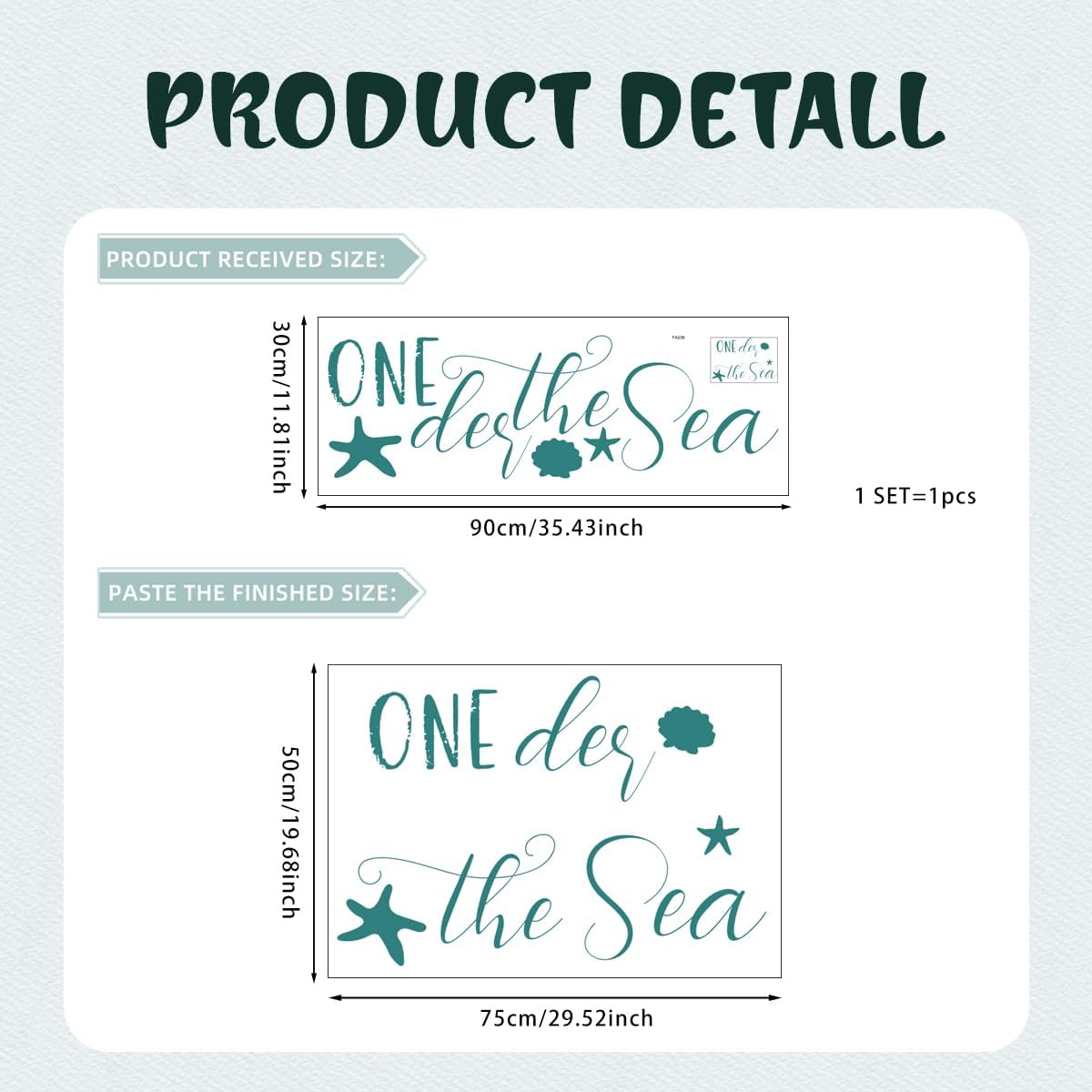 Oneder The Sea Wall Decal - Ocean Themed Birthday Decor Stickers