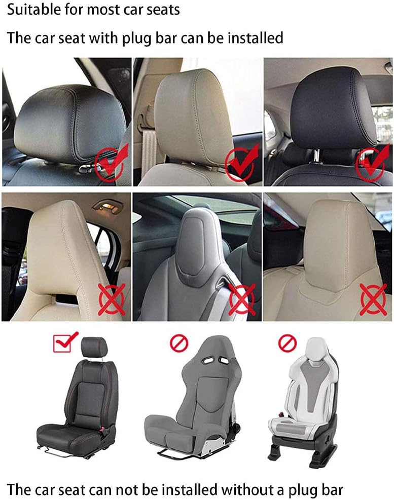 JSKRL Car Headrest Pillow 360 Adjustable PU Leather Support Cushion for Kids Adults Travel Sleeping