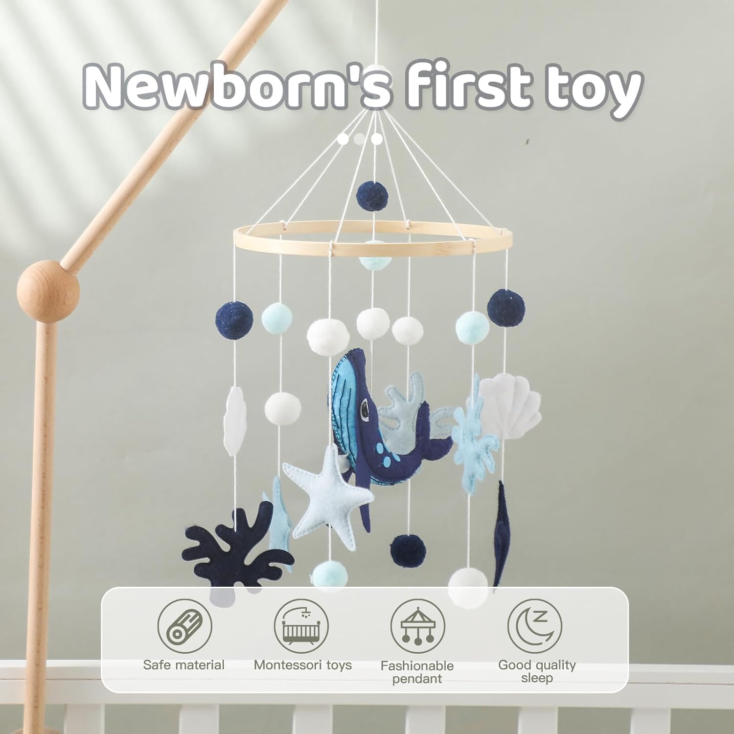 Baby Mobile Wind Chime Sea Creatures Whale Crib Decor