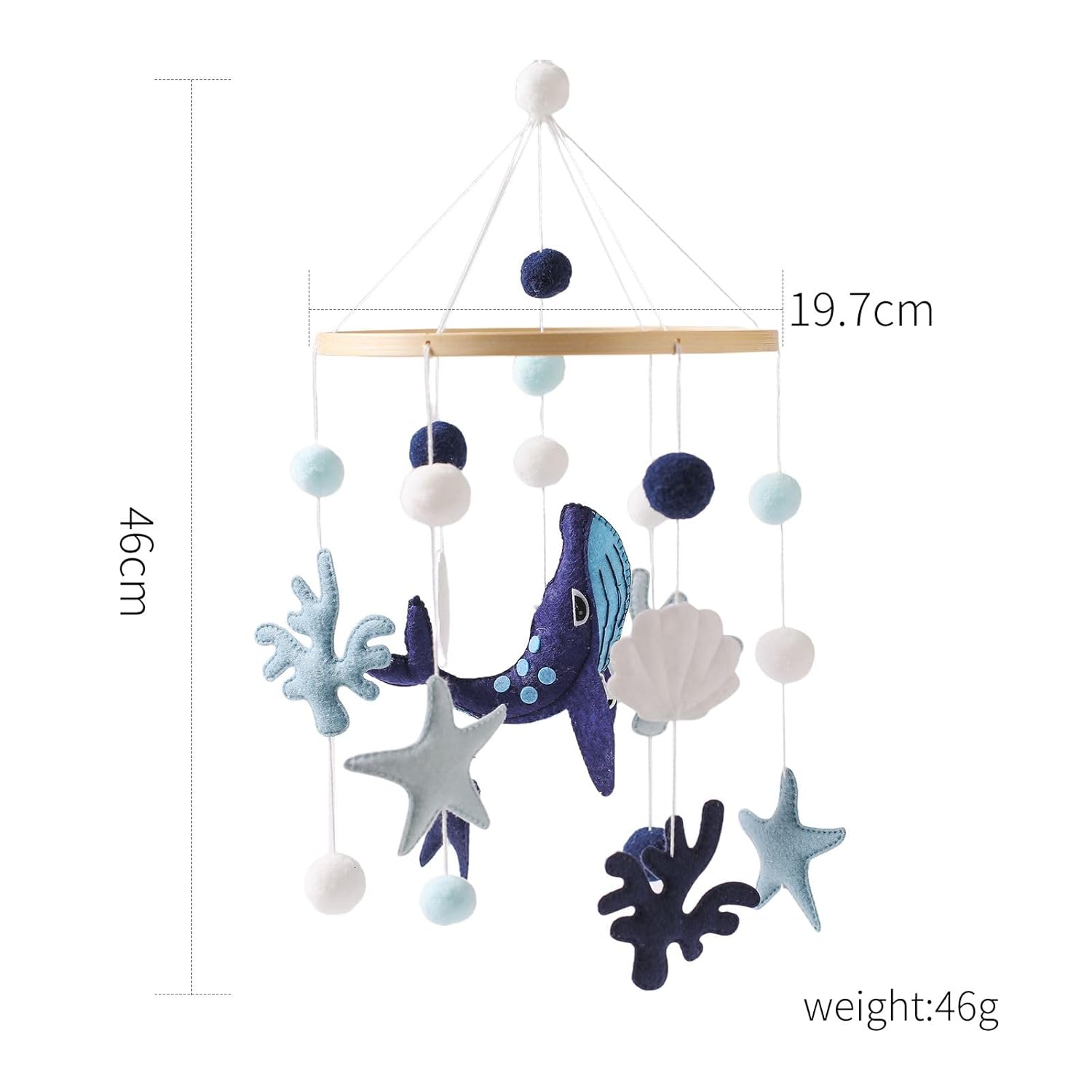 Baby Mobile Wind Chime Sea Creatures Whale Crib Decor