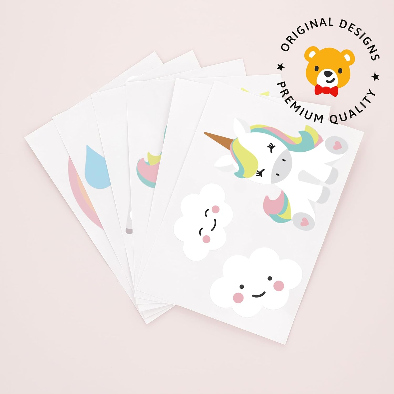 Unicorn Wall Decals for Kids - Easy to Apply Removable