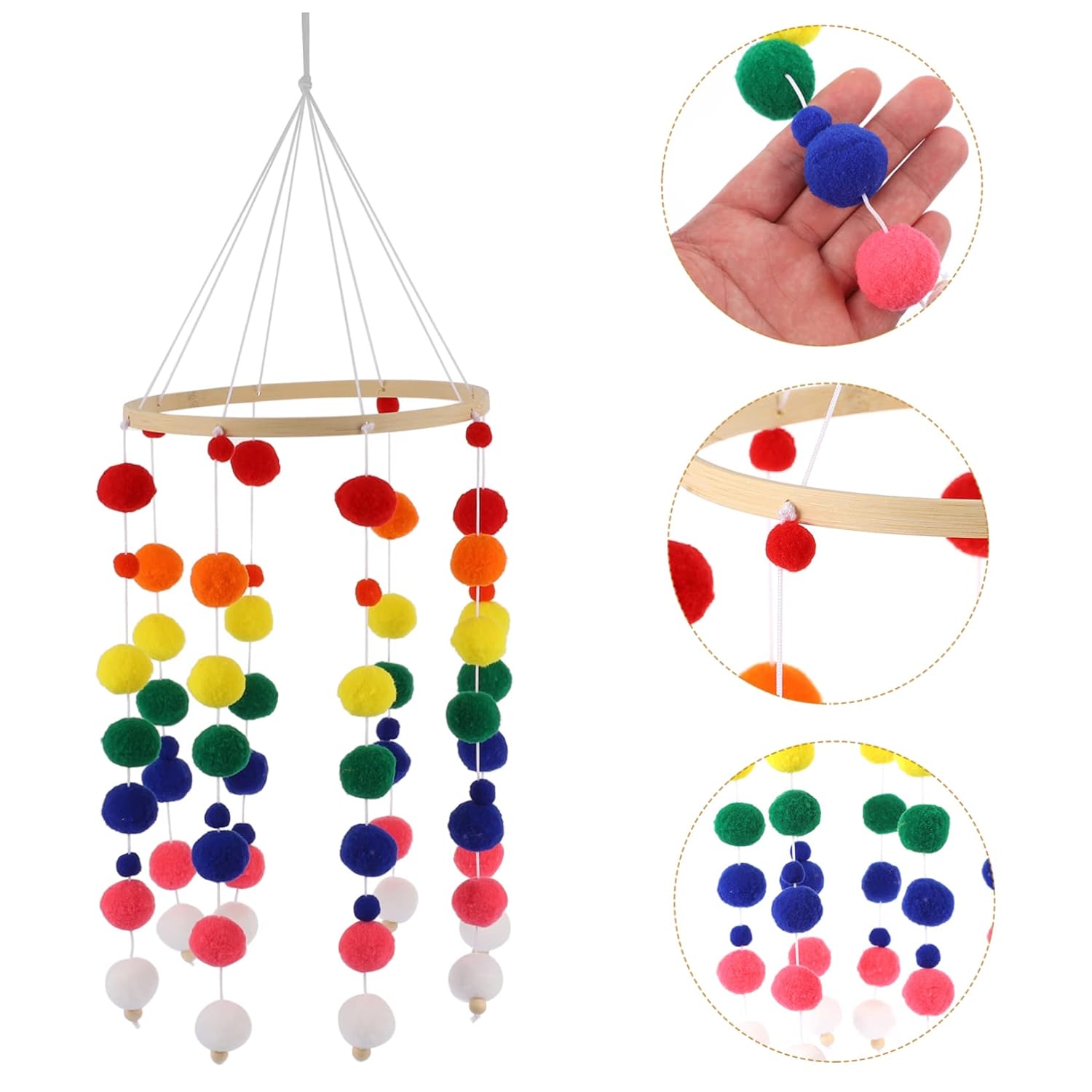 Fuzzy Bed Bell Mobile for Baby Room and Nursery Decor