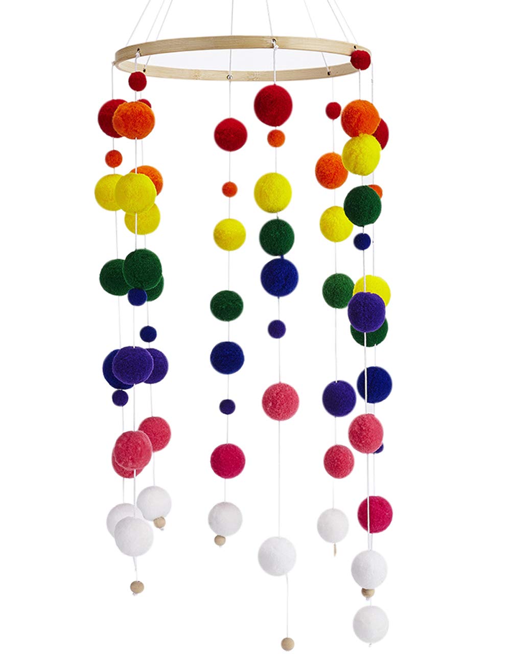 AONTUS Wooden Hexagon Bead Baby Mobile Infant Bed Decorative Crib Mobile Nursing Accessory