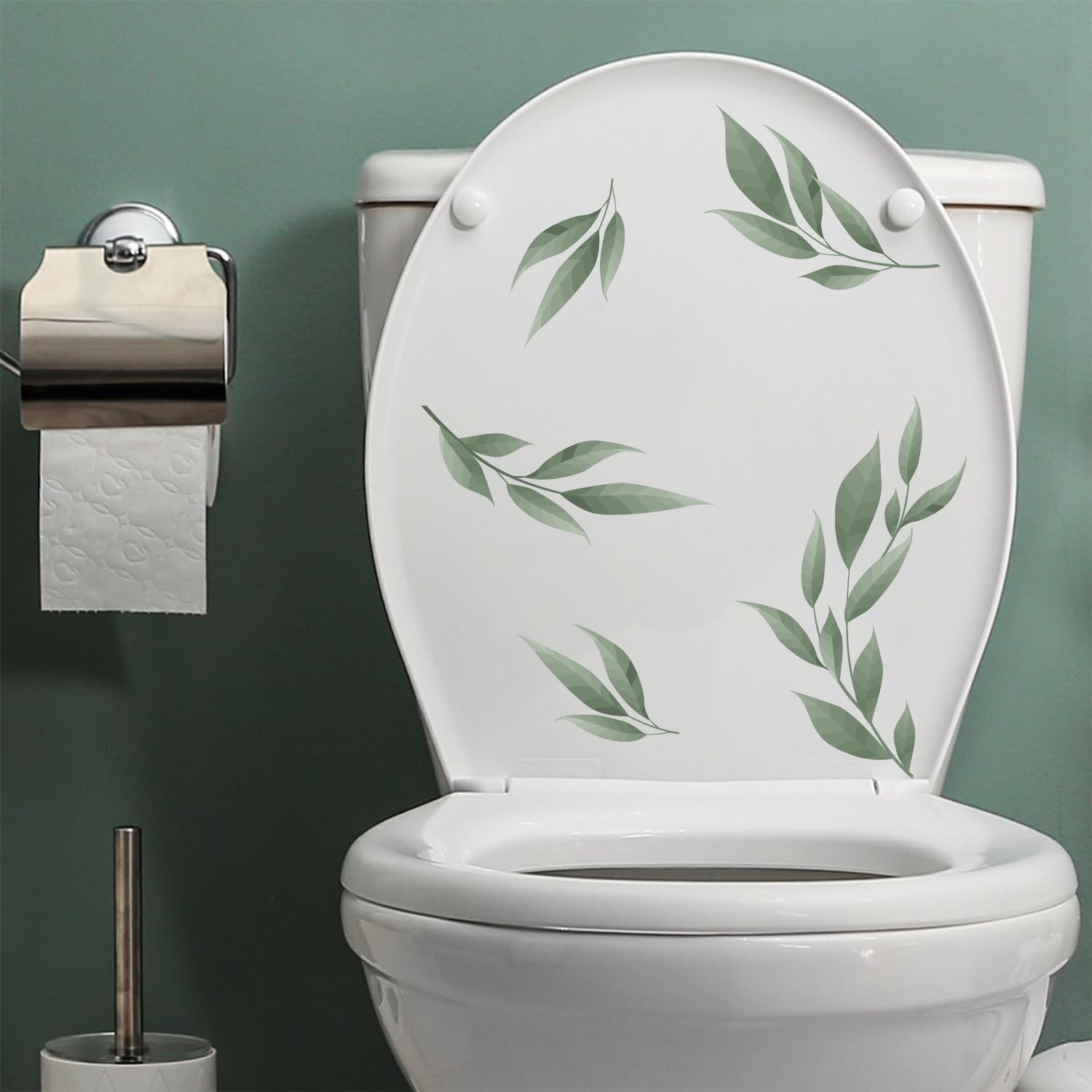LHIUEM Green Leaves Wall Stickers 56PCS Boho Decor