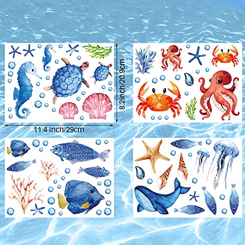 Zonon 97 Pcs Glow in the Dark Ocean Wall Decals