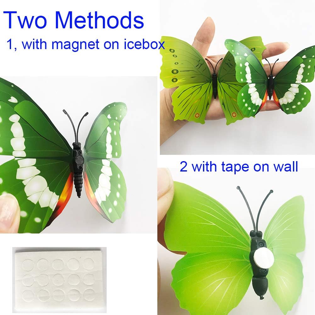 36pcs 3D Colorful Butterfly Wall Stickers DIY Decor Craft Set for Kids and Babies