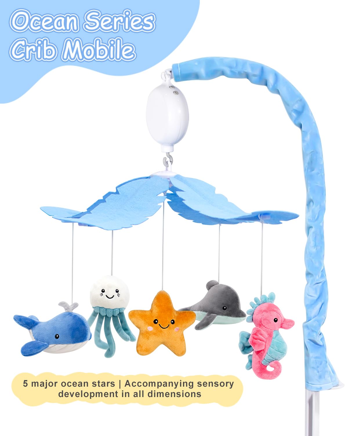 FEISIKE Baby Crib Mobile with 35 Lullabies and Ocean Theme